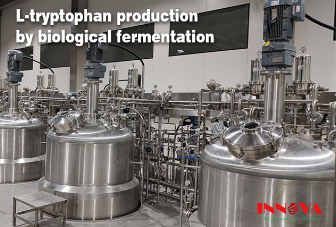 L-tryptophan production by biological fermentation